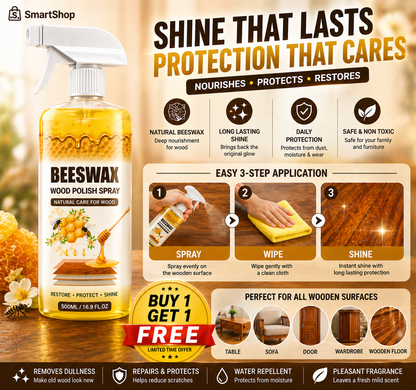 Beeswax Wood Polish Spray | Restore Shine , Protect Furniture | BUY 1 GET 1 FREE
